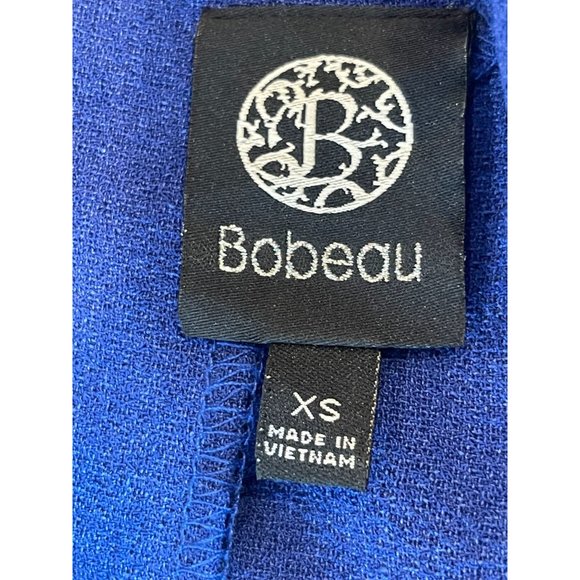Bobeau Women Crepe Shift Mini Dress MD0284R Short Sleeve Back Keyhole Blue SZ XS - Picture 7 of 9